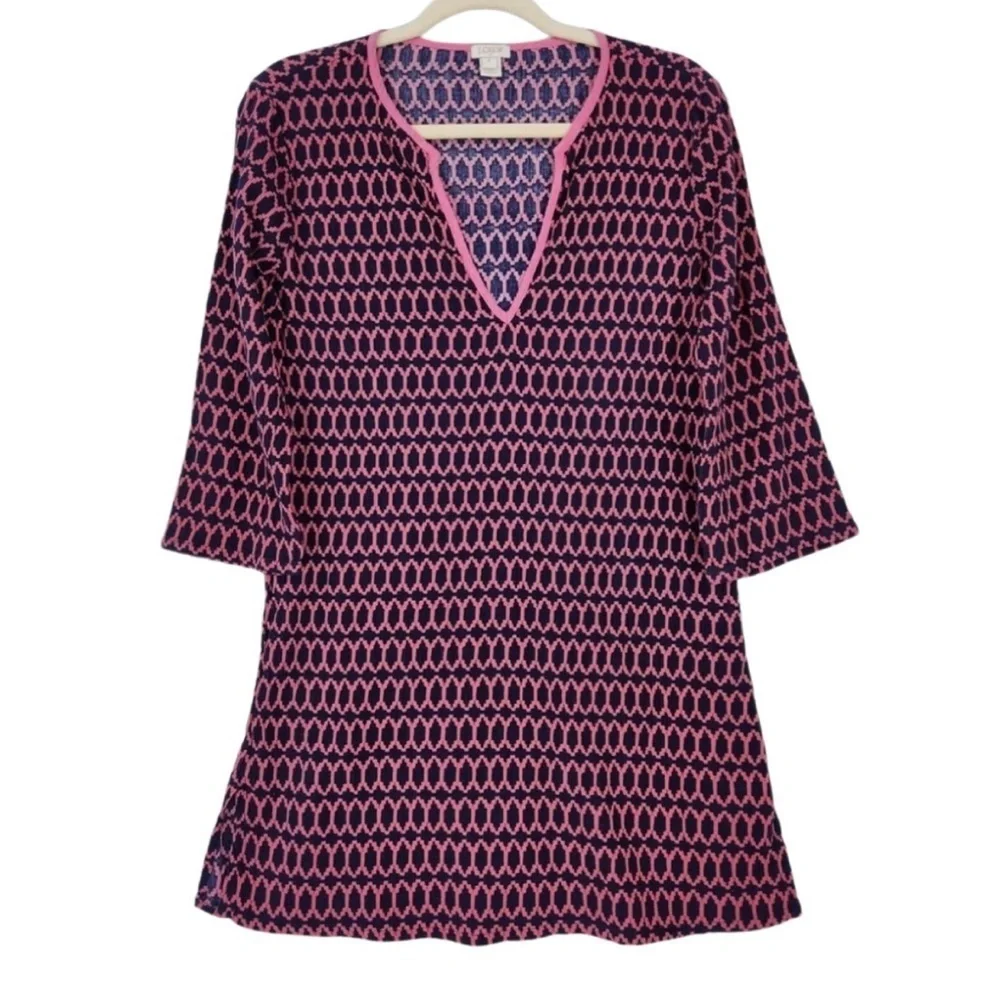 NWT J. CREW Tile Print Swim Coverup / Tunic Dress